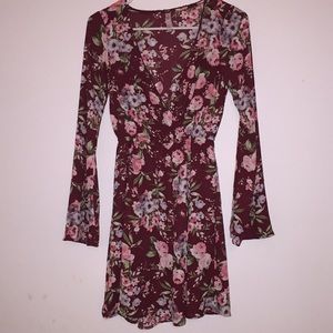 bell sleeve floral dress